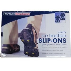 Perfect Solutions Mens Ice Traction Slip-Ons Steel Studs Shoe Cleats 8-12